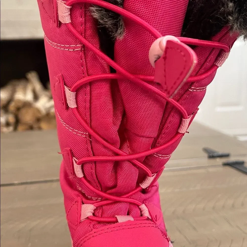 Kamik Snowgypsy 3 Pink and Black Fur Lined Winter Boots Sz 6